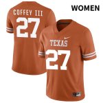 Texas Longhorns Women's #27 JD Coffey III Authentic Orange NIL 2022 College Football Jersey POE20P4V